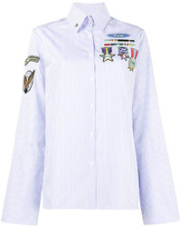 Mira Mikati Pinstripe Shirt With Scout Patches