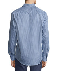 Ralph Lauren Striped Twill Cotton Shirt Bluewhite