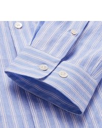 Acne Studios York Striped Linen And Cotton Blend Shirt, $280 | MR