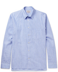 Acne Studios York Striped Linen And Cotton Blend Shirt