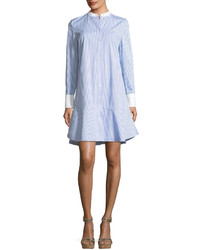 Tory Burch Cora Ombre Striped Cotton Voile Shirtdress