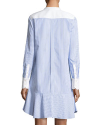 Tory Burch Cora Ombre Striped Cotton Voile Shirtdress