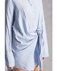Forever 21 Knotted Striped Shirt Dress
