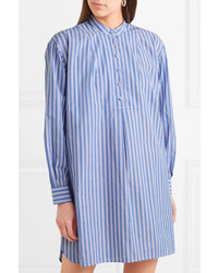 ALEXACHUNG Striped Cotton Poplin Shirt Dress