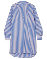 ALEXACHUNG Striped Cotton Poplin Shirt Dress