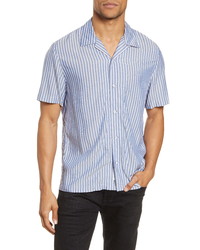 rag & bone Avery Stripe Short Sleeve Button Up Camp Shirt