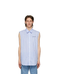 Helmut Lang Blue And White Less Shirt