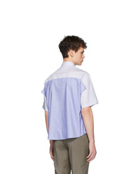 Maison Margiela Blue And White Spliced Shirt