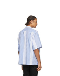 Givenchy Blue And White Stripe Oversized Short Sleeve Shirt