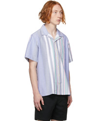 Polo Ralph Lauren Blue Striped Oxford Short Sleeve Shirt