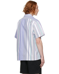 Polo Ralph Lauren Blue Striped Oxford Short Sleeve Shirt