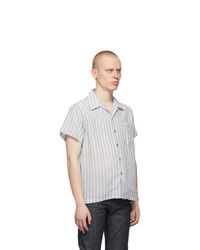 Naked and Famous Denim Blue Twill Easy Care Short Sleeve Shirt