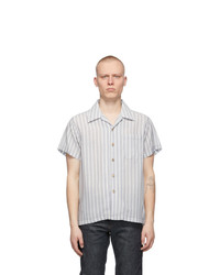 Naked and Famous Denim Blue Twill Easy Care Short Sleeve Shirt