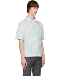 Brioni Blue White Striped Shirt