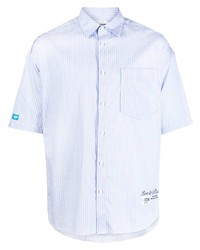 Izzue Logo Print Striped Cotton Shirt