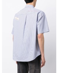 Undercover Patch Detail Striped Cotton Shirt