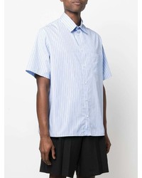 Valentino Short Sleeve Pinstripe Cotton Shirt