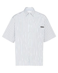 Prada Striped Logo Patch Shirt