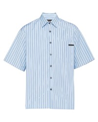 Prada Striped Logo Patch Shirt