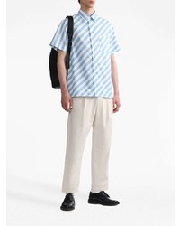A.P.C. Striped Short Sleeve Cotton Shirt