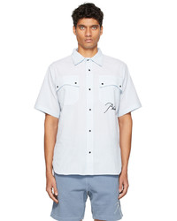 Rhude White Blue Striped Pit Shirt