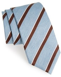 Canali Stripe Silk Linen Tie