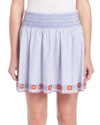 Light Blue Vertical Striped Skirt
