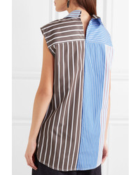 Marni Paneled Striped Cotton Poplin Shirt