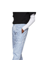Wonders White And Blue Stripe Camp Track Pants