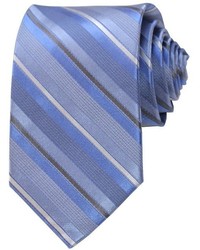 Alara Modern Width Light Blue Stripe Silk Tie