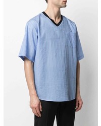 Giorgio Armani V Neck Striped T Shirt