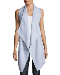 Neiman Marcus Cashmere Collection Variegated Ribbed Cashmere Vest
