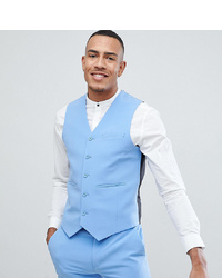 ASOS DESIGN Tall Super Skinny Suit Waistcoat In Provonce Blue