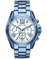 Michael Kors Michl Kors 43mm Bradshaw Chronograph Watch In Ocean Blue Ip