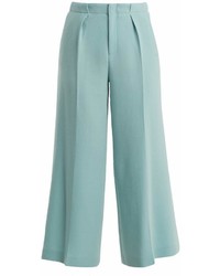 Roland Mouret Broadgate High Rise Wide Leg Wool Crepe Trousers