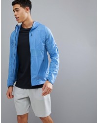 J.Lindeberg Activewear Hooded Windbreaker In Blue