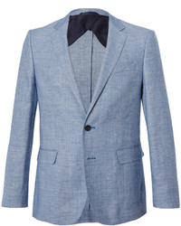 Hugo Boss Blue Nobis Slim Fit Wool And Linen Blend Blazer