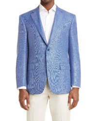Canali Siena Textured Wool Blend Sport Coat In Blue At Nordstrom