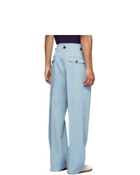 Lanvin Blue Wool High Waisted Trousers