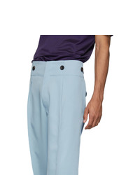 Lanvin Blue Wool High Waisted Trousers