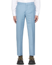 Alexander McQueen Blue Wool Mohair Trousers
