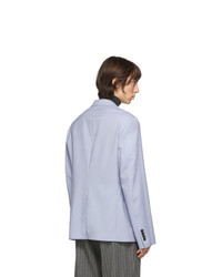 Lanvin Blue Wool Mohair Double Breasted Blazer