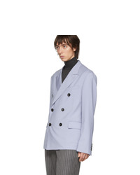 Lanvin Blue Wool Mohair Double Breasted Blazer