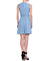 Alexander McQueen Sleeveless Paperbag Waist Mini Dress Dream Blue