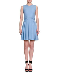 Alexander McQueen Sleeveless Paperbag Waist Mini Dress Dream Blue