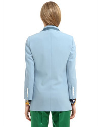 Gucci Structured Wool Jacket W Velvet Details