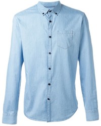 Light Blue Wool Long Sleeve Shirt