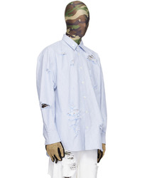 Doublet Blue White Destroyed Shirt