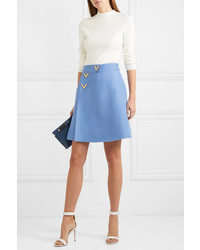 Valentino Wool And Wrap Effect Mini Skirt