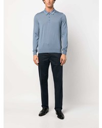 Giorgio Armani Long Sleeve Virgin Wool Polo Shirt